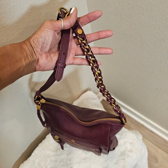 Elliott Lucca Burgandy Leather Crossbody with Chain Strap - Picture 2 of 14